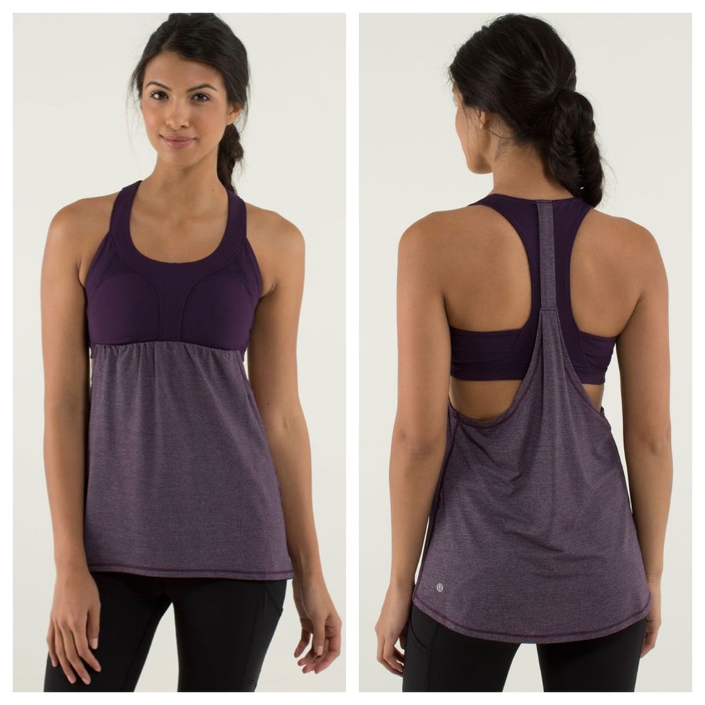 Lululemon 2-In-Run Tank Heather Deep Zinfandel 12